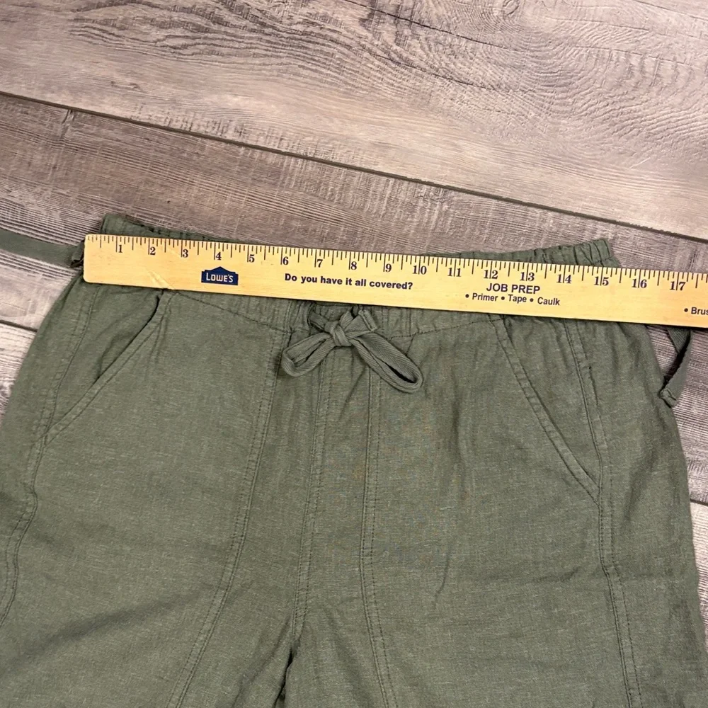 Pilcro Olive Green Linen Blend Elastic Waist Pants EUC Small - Picture 5 of 9